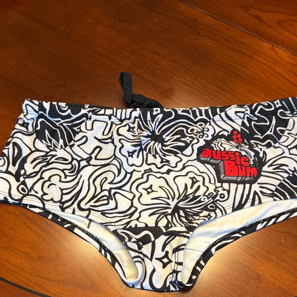 AussieBum Black and White Men's Swim Trunks